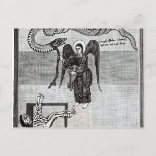 Der Engel, der die Schlüssel der Hölle hält Postkarte