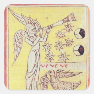 Der Engel, der die Trompete durchbrennt Quadratischer Aufkleber