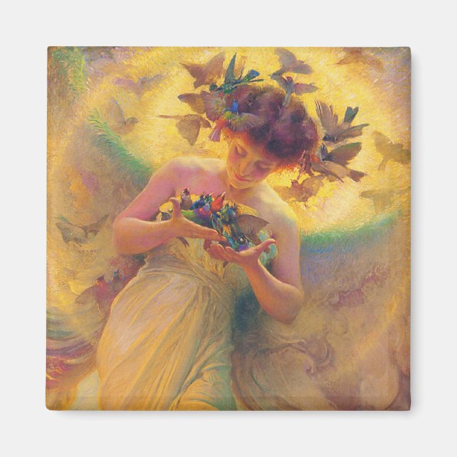Der Engel der Vögel Franz Dvorak 1910 Magnet (Vorne)