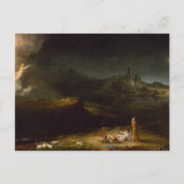 Der Engel erscheint den Hirten, Thomas Cole  Postkarte (Vorderseite)
