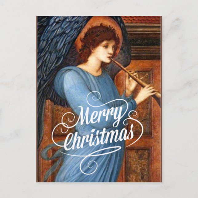 Der Engel, frohe Weihnachten, schöne Kunstmalerei Postkarte (Vorderseite)
