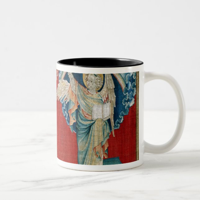 Der Engel mit einem offenen Buch Zweifarbige Tasse (Rechts)