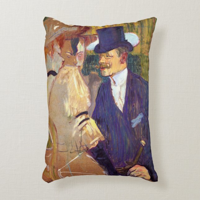 Der Engländer von Toulouse Lautrec, Vintag Art Dekokissen (Vorderseite(Vertikal))