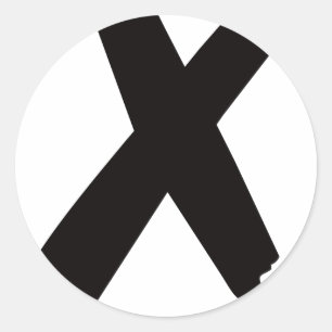 Der englische amerikanische Buchstabe "X " Runder Aufkleber
