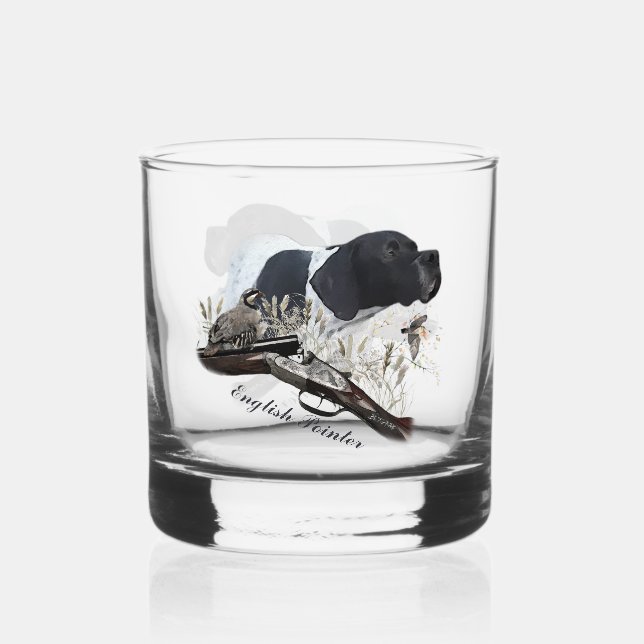 Der englische Pointer Whiskyglas (Vorderseite)