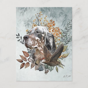 Der englische Setter , Die Jagd auf die Woodcock , Postkarte