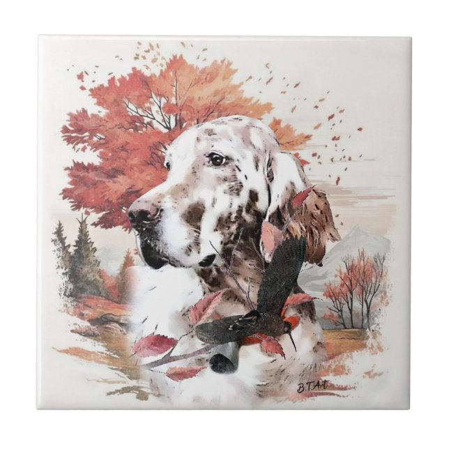 Der englische Setter, Leidensjagd Fliese (Vorderseite)