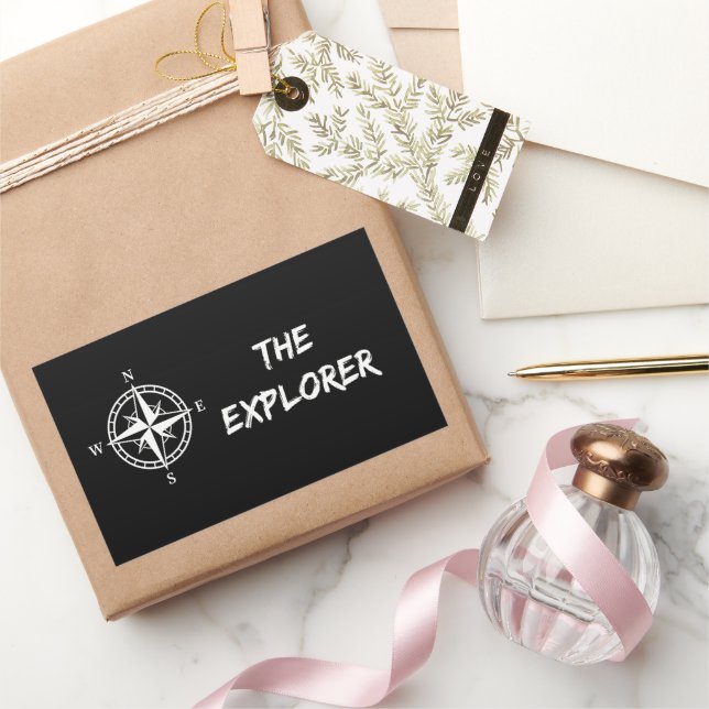 Der Entdecker Rechteckiger Aufkleber (Schenken)