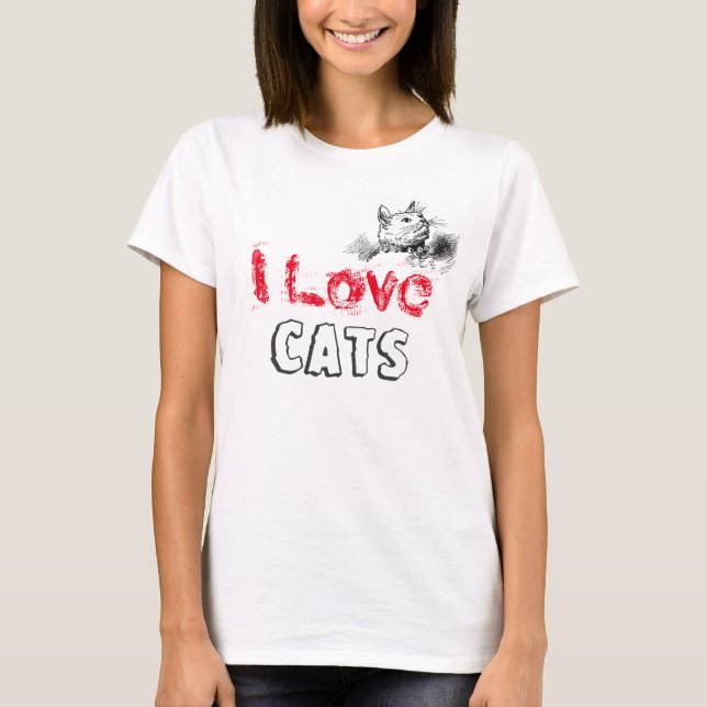 Der Entwurfs-der Frauen der Katzen der Hanes T-Shirt (Vorderseite)