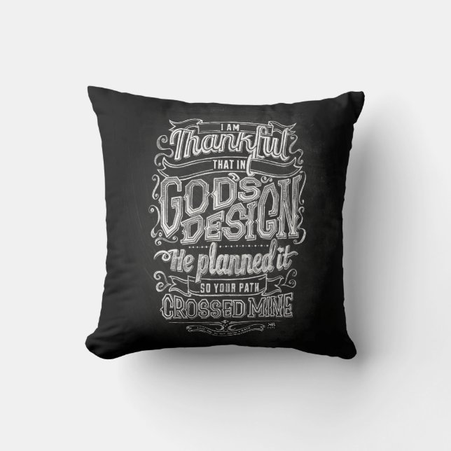 Der Entwurfs-Handmit buchstaben gekennzeichnetes Kissen (Vorderseite)