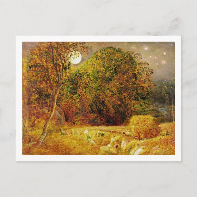 Der Erntemond, 1833 (Öl auf Papier auf Tafel geleg Postkarte (Vorderseite)