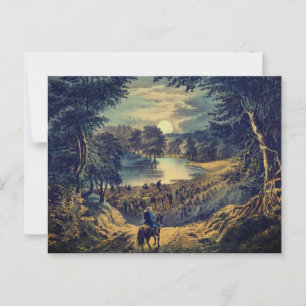 Der Erntemond, Currier & Ives: Postkarte