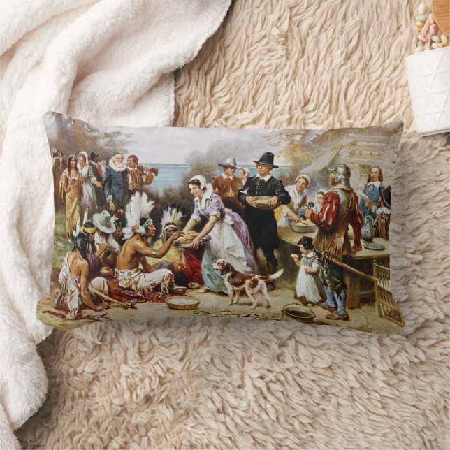 Der erste Erntedank, 1621, Lendenkissen (Decke)