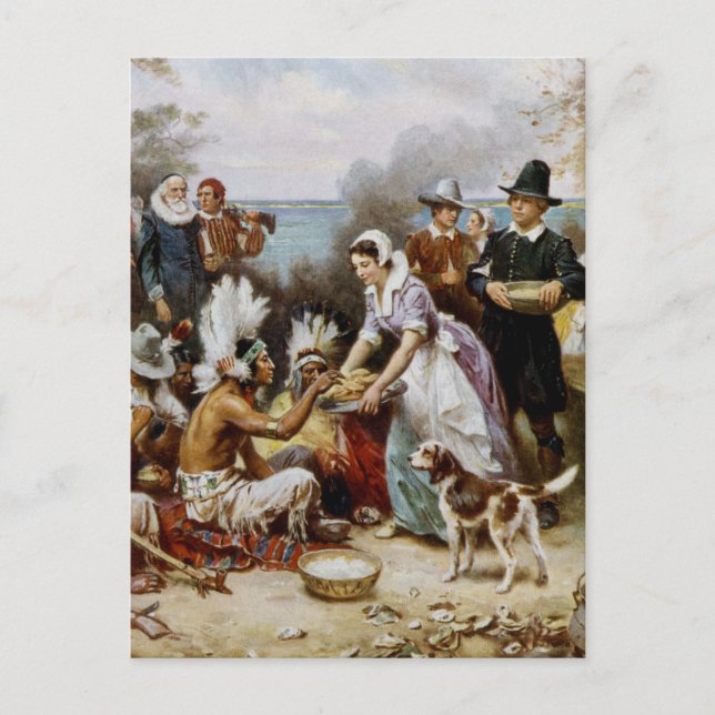 Der erste Erntedank Feiertagspostkarte (Vorderseite)