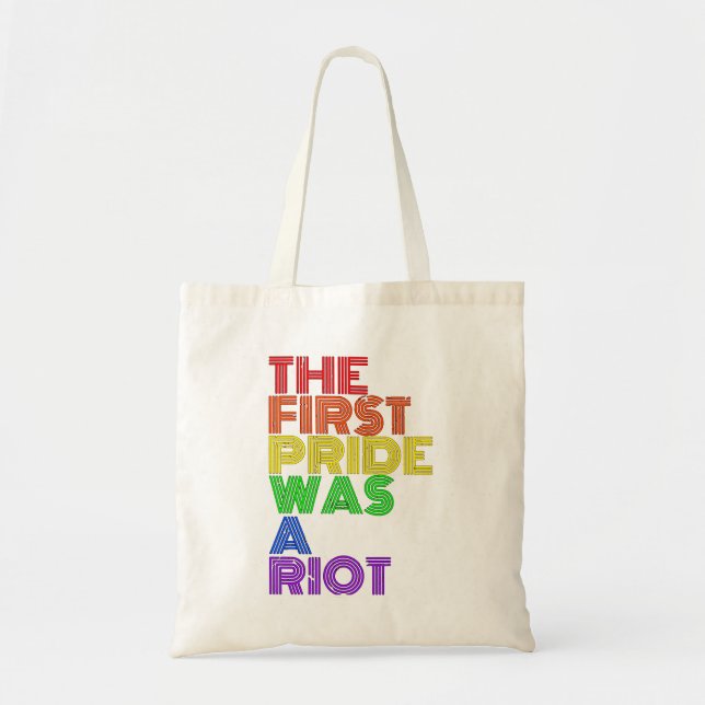 Der erste Gay Pride war ein Riot LGBT Tragetasche (Vorne)