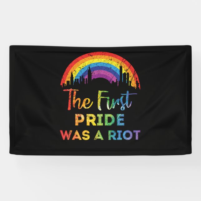 Der erste Gay Pride war ein Rot-LGBT Banner (Horizontal)