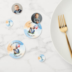 Der erste Geburtstag des personalisierten Jungen Konfetti