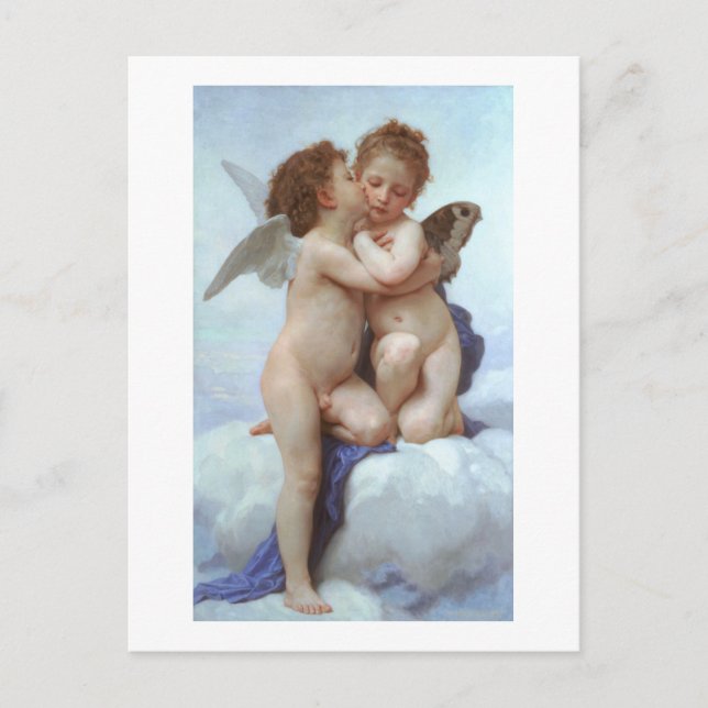 Der erste Kuss, Amor und Psyche, Bouguereau Postkarte (Vorderseite)