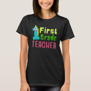 Der erste Lehrer des Teams in farbenfrohen Tönen z T-Shirt