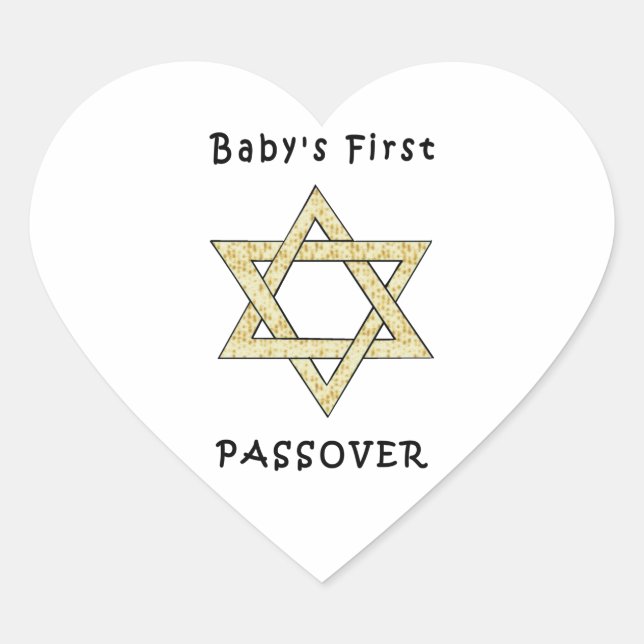 Der erste Pessach des Babys Herz-Aufkleber (Vorderseite)