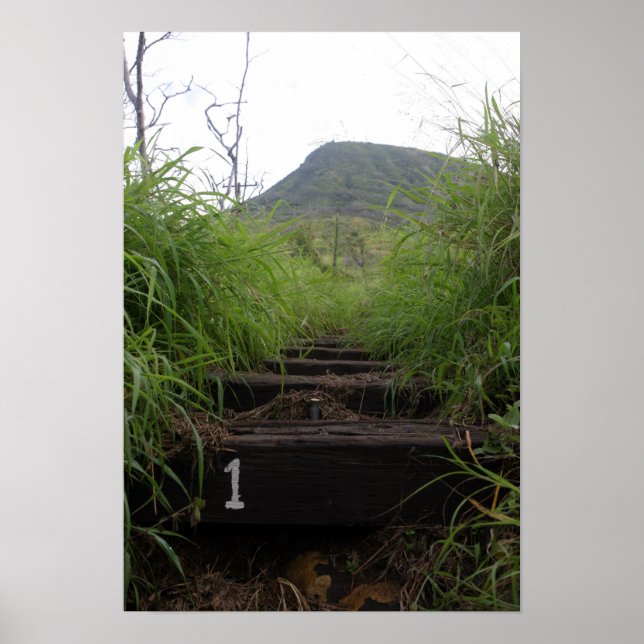 Der erste Schritt lädt zum Wandern ein Poster (Vorne)