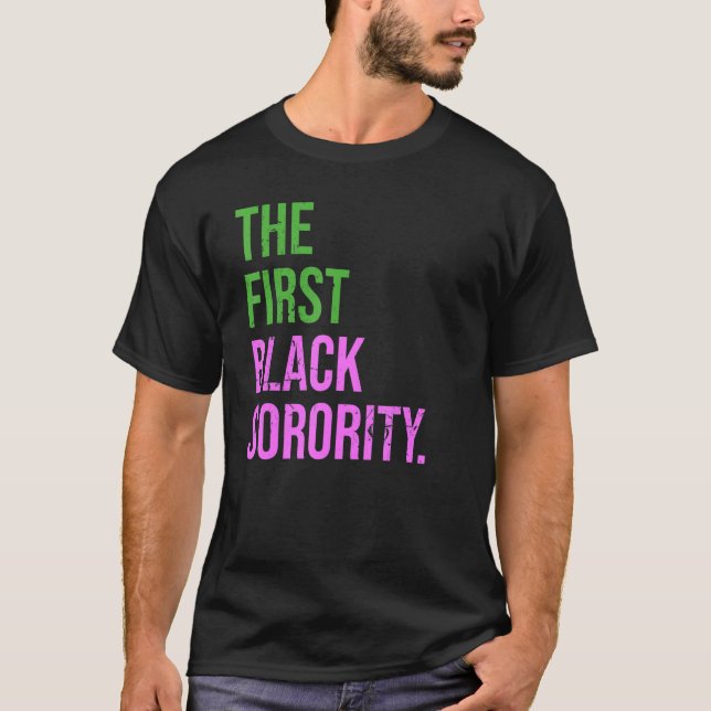 Der erste Schwarze Studentinnenverbindung Schwarzg T-Shirt (Vorderseite)