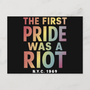 Der erste Stolz war ein Riot LGBT Gay Ally Rainbow Postkarte