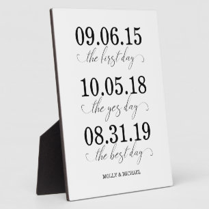 Der erste Tag, der Ja-Tag, der beste Tag Hochzeit Fotoplatte