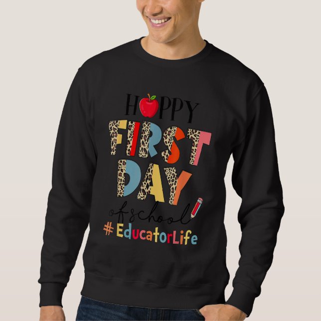 Der erste Tag der Schulbildung Leopard zurück Sweatshirt (Vorderseite)