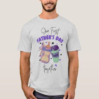 Der erste Tag des Vaters - Matching Outfit/Lila T-Shirt