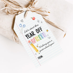 Der erste Tag zurück zur Schule Gefälligkeitstags Geschenkanhänger