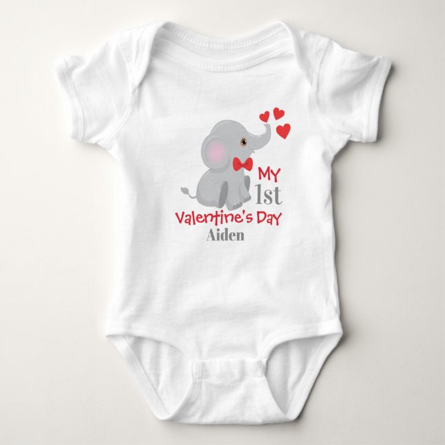 Der erste Valentinstag des Baby Boys Strampler (Vorderseite)