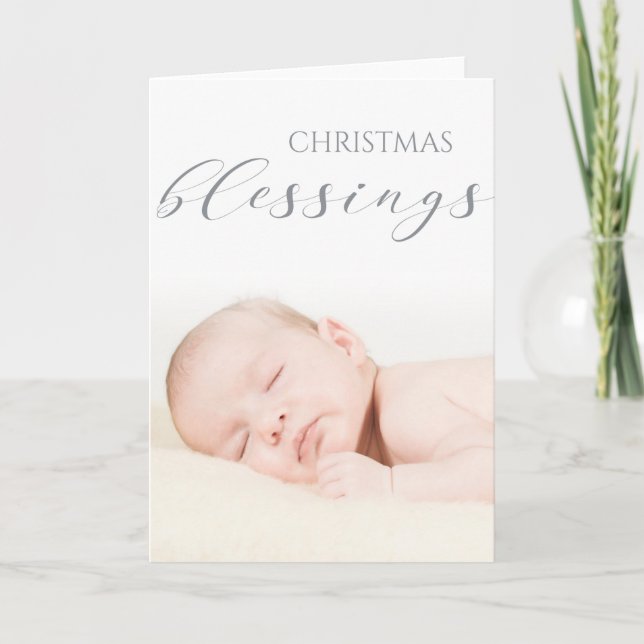 Der erste Weihnachtssegen des Babys - das FOTO DEI Karte (Vorderseite)