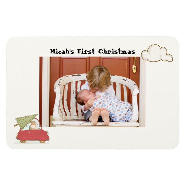 Der erste Weihnachtswagen des Babys, Kühlschrank M Magnet (Horizontal)