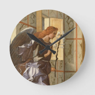 Der Erzengel Gabriel, von der Ankündigung dipty Runde Wanduhr