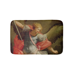Der Erzengel Michael, der Satan besiegt Badematte