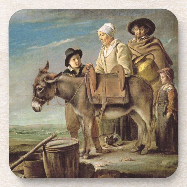 Der Esel (Öl auf Leinwand) Untersetzer (Vorderseite)