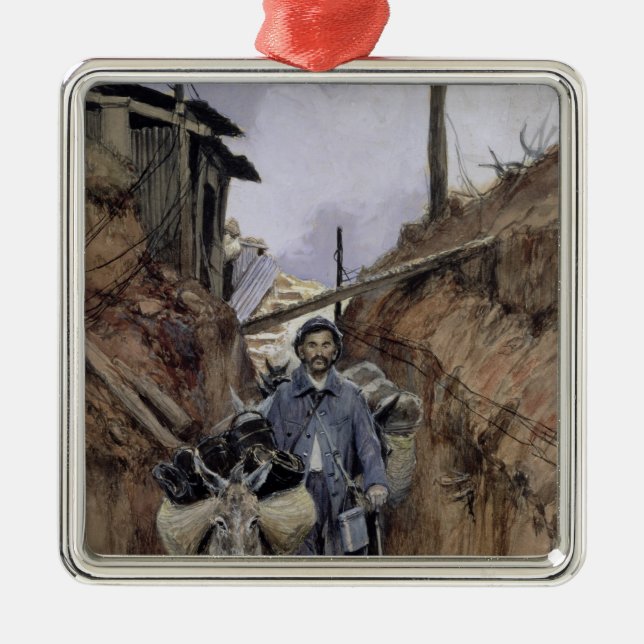 Der Esel, Somme, 1916 Silbernes Ornament (Vorne)