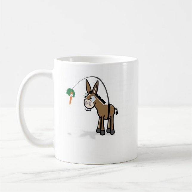 Der Esel und die Möhre Kaffeetasse (Links)