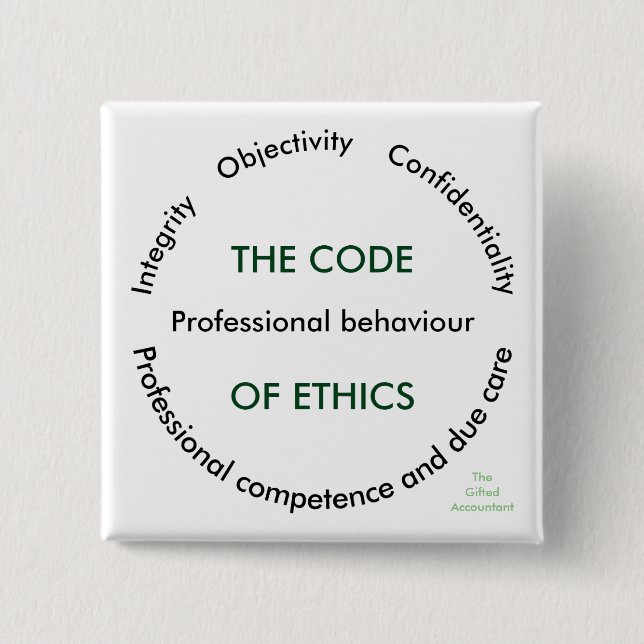 "Der Ethikkodex - 5 Grundprinzipien " Button (Vorderseite)