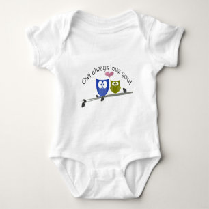 Der Eule Liebe immer Sie, mit Herzen 3D Baby Strampler
