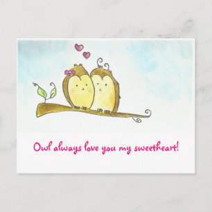 Der Eule Liebe immer Sie Valentine Feiertagspostkarte