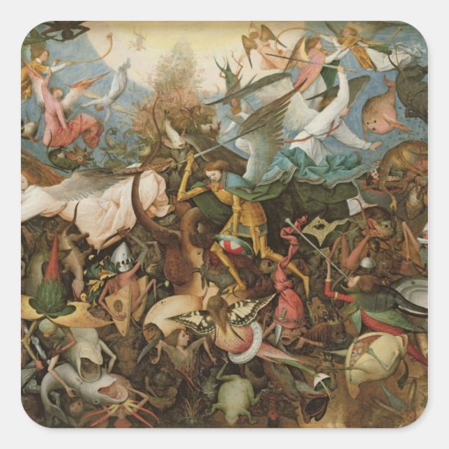 Der Fall der Engel der Rebellen, 1562 Quadratischer Aufkleber (Vorderseite)