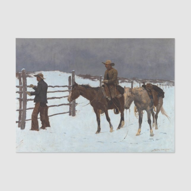 Der Fall des Cowboy durch Frederic Remington Seidenpapier (Vorderseite)