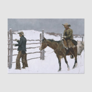 ”Der Fall des Cowboys” von Frederic Remington Seidenpapier