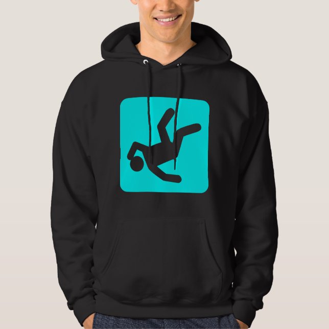 Der Fall des Menschen - Cyan Hoodie (Vorderseite)