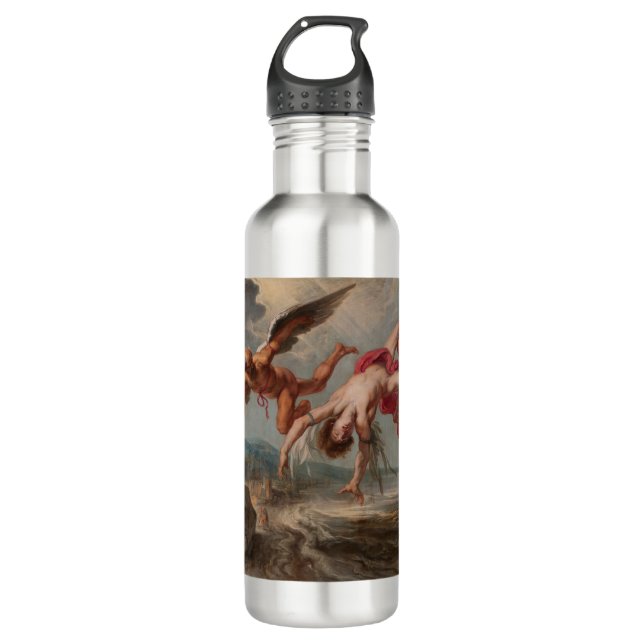 Der Fall Ikarus (von Jakob Peter Gowy) Edelstahlflasche (Vorderseite)