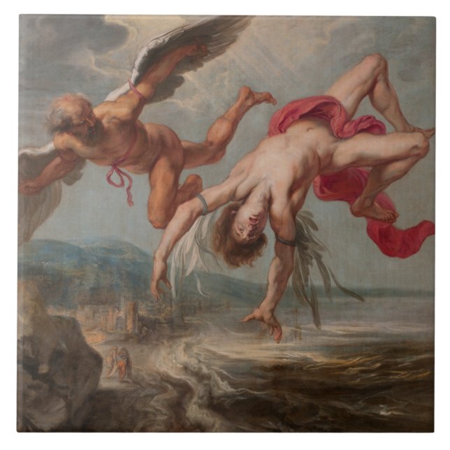 Der Fall Ikarus (von Jakob Peter Gowy) Fliese (Vorderseite)