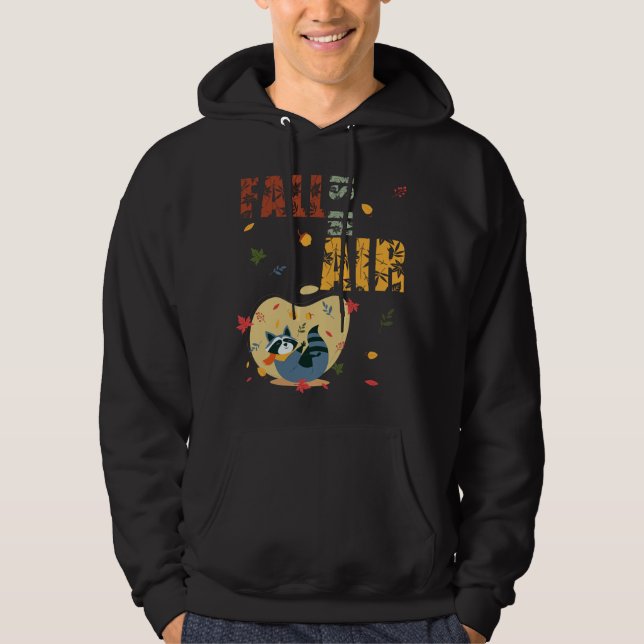 Der Fall ist in Luft mit schwindendem Raccoon Hoodie (Vorderseite)