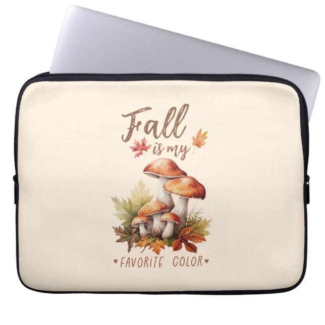 Der Fall ist meine Lieblingsfarbe - Pilze und Blät Laptopschutzhülle (Vorderseite)
